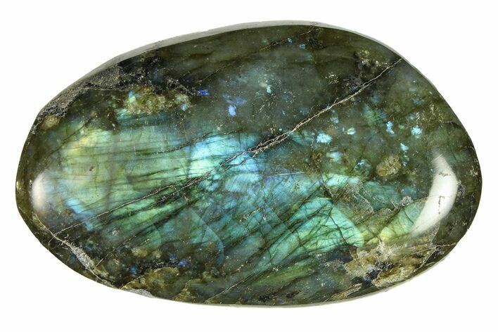Flashy, Polished Labradorite Palm Stone - Madagascar #290545